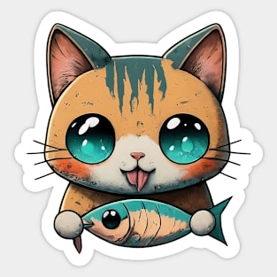 Green eye cat Sticker